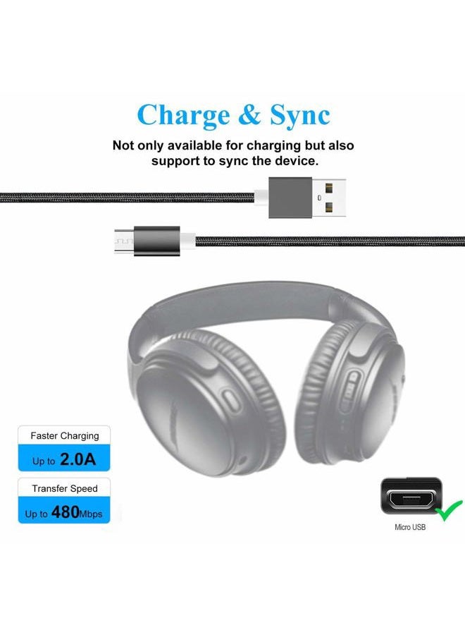 Akingdleo Replacement USB Charging Cable for Bose QC35 QuietComfort 35 Wireless Headphones II/SoundLink Around-Ear Wireless Headphones II (5ft Black) - Image 2